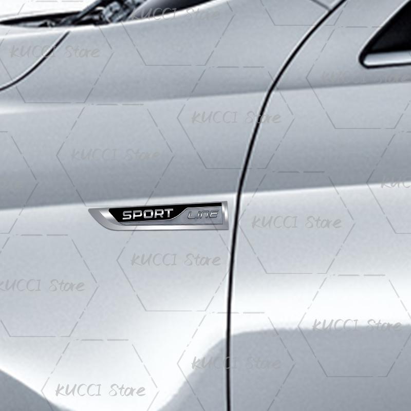 ICPG4 3D Auto Sticker Sportlijn Logo Metalen Embleem Badge Decals Voor Skoda Fabia Octavia Rapid Citigo Roomster Kodiaq Karoq Superb Scala