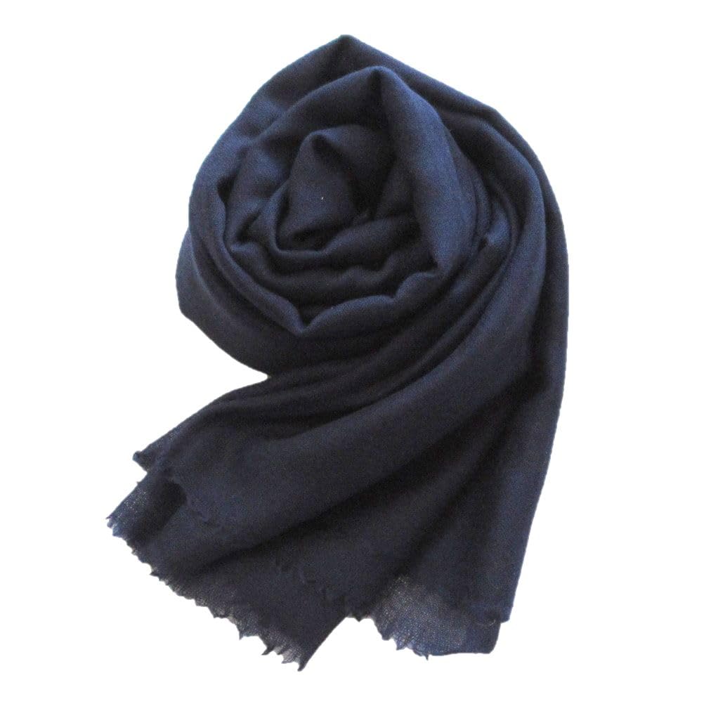 

silk and wool shawl with a cashmere made with gauze and thin navy blue all over the Large, touch, material, [.a world]