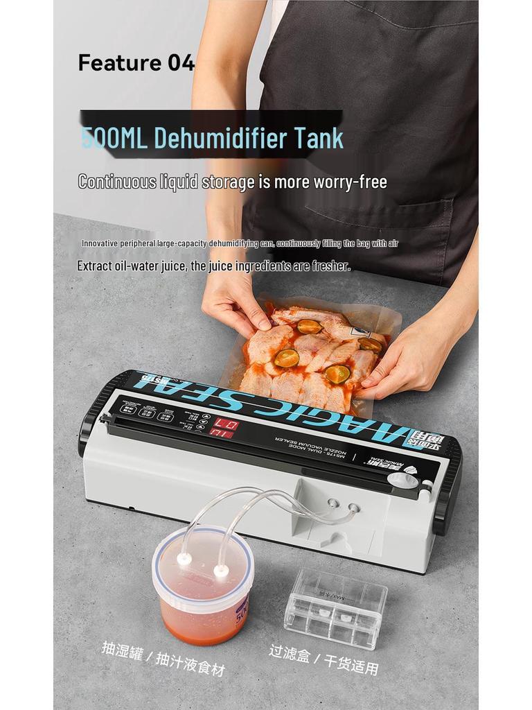 Compact Food Vacuum Sealer, 5mm Sealing Width, Ideal for Plastic Bags and Household Use, Free Shipping