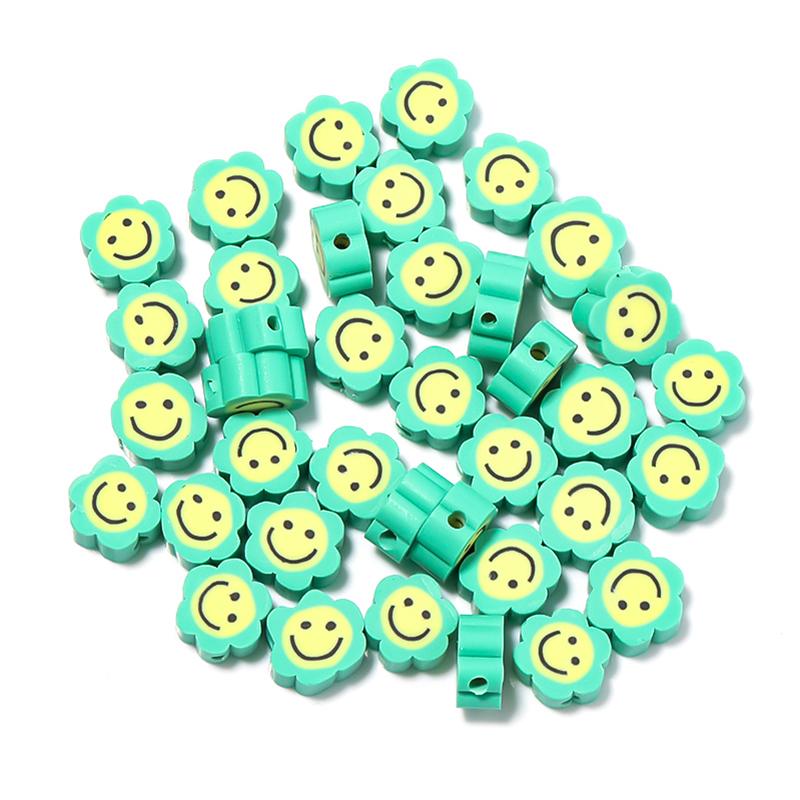 50Pcs Cute Soft Pottery Fruit Bead Clay Animal Pattern Loose Bead  Diy Children Girl Charm Jewelry Bracelets Necklace Supplies