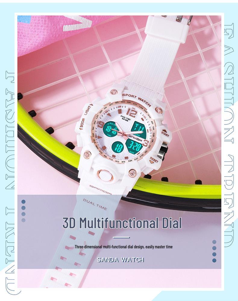 Sanda Fashion Luminous Waterproof Multi-function Sports Watch for Men & Women, Suitable for Students