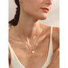 Yhpup Stainless Steel Heart Bow Knot Natural Shell Pendant Necklace Fashion Chic High Quality Summer Jewelry Waterproof Stylish