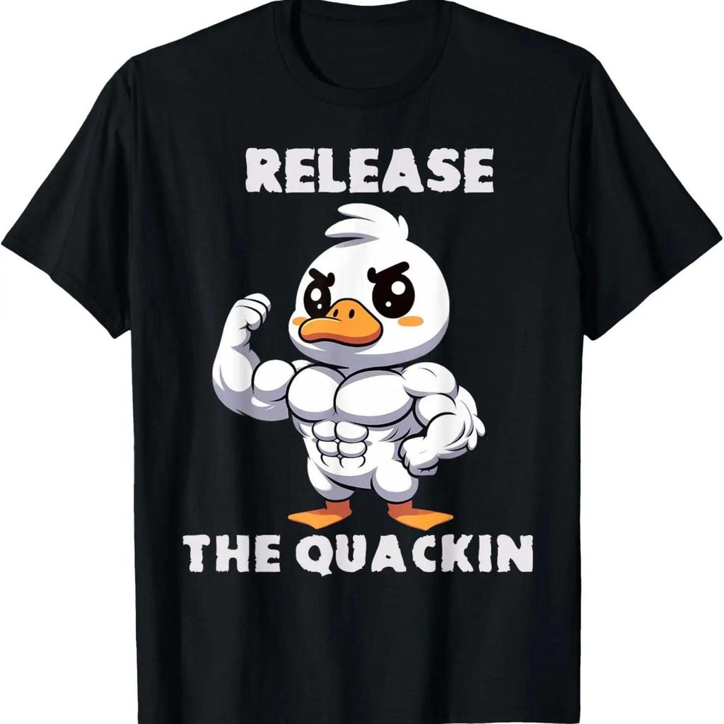 Funny Duck Men's T-shirt Casual Short Sleeve Women Fashion T Shirt Printed Comfortable Round Neck Short Sleeve Breathable Top