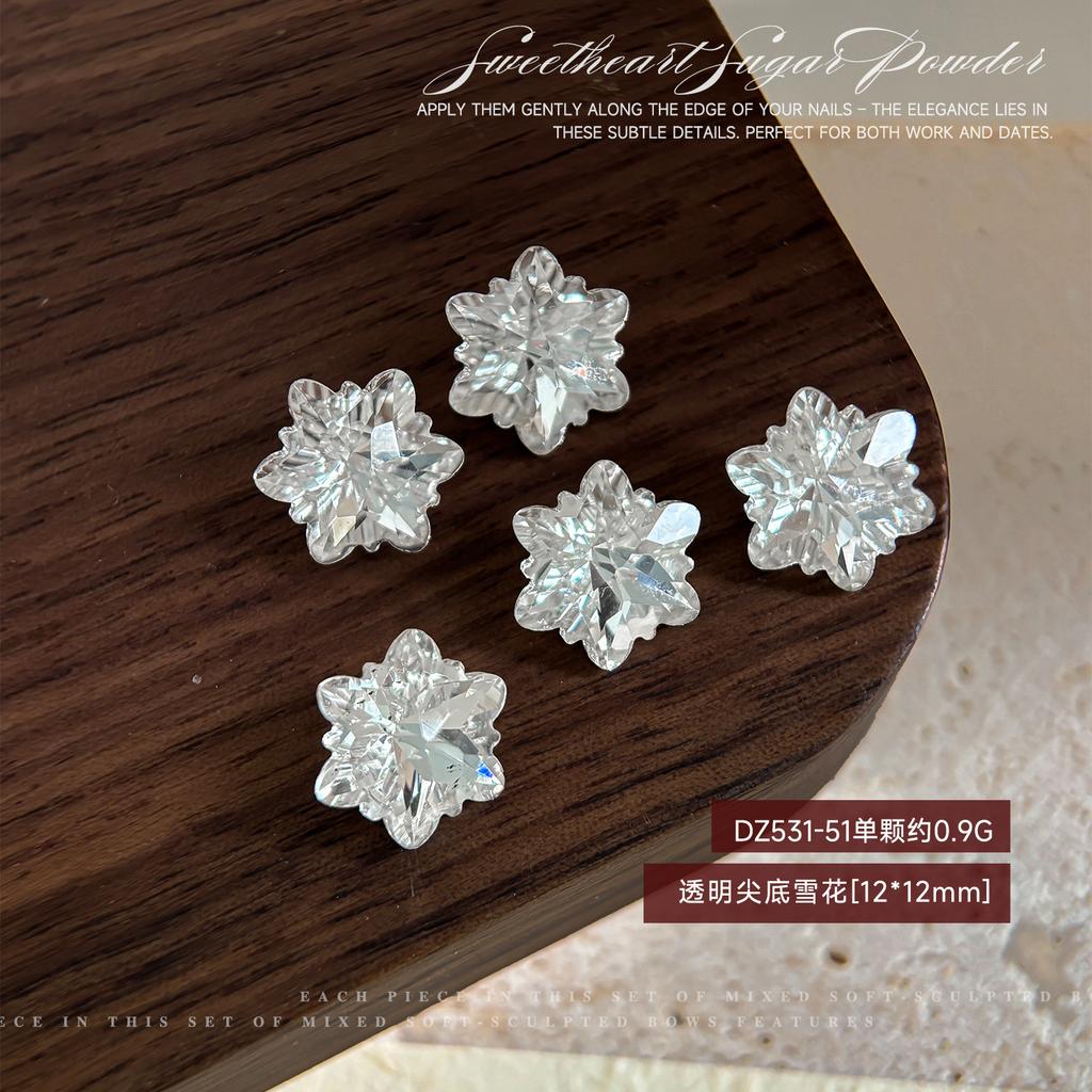 Christmas Snowflake Nail Drill Decoration Super Sparkling Large Small Crystal Powder Shaped Versatile Series