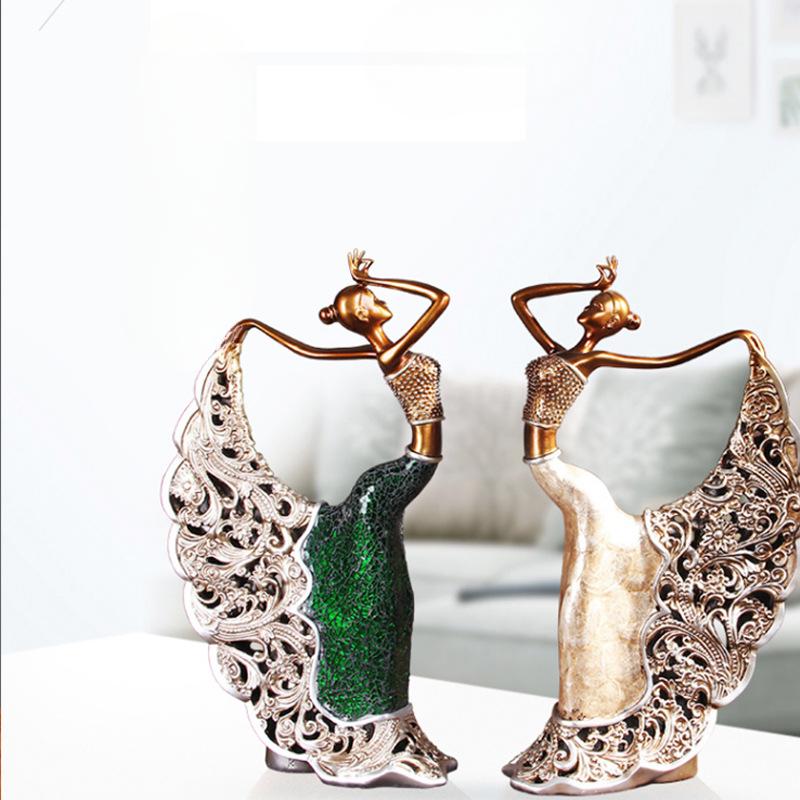 Artwork Ornaments Living Room Wine Cabinet TV Cabinet Home Decoration Home Room Peacock Dancer Simple European Modern