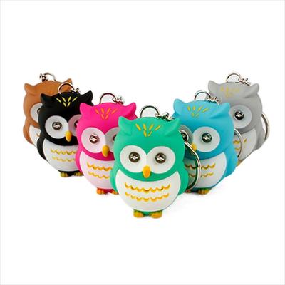 Tas Hanger Cartoon Mini Licht Ontwerp Uil Sleutelhanger Geluid Licht Sleutelhanger LED Sleutelhanger Auto Sleutelhanger