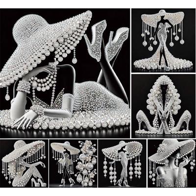 5D DIY Częściowy Diamentowy Obrazek z Koralikami o Specjalnym Kształcie Zestaw Dekoracja Eleganckiej Damy