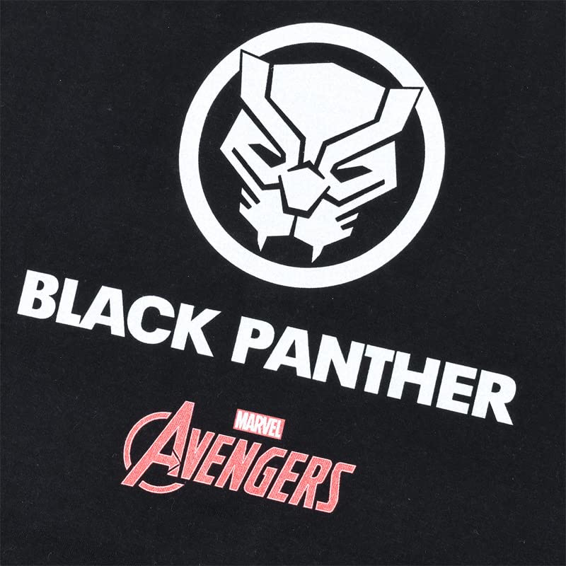 EVERSOUL Marvel T-Shirt, Short Sleeve, Black Panther, Avengers, Venom, Hulk, Iron Man, Movie Gift, Men's, Black, Size L [Parallel Import]