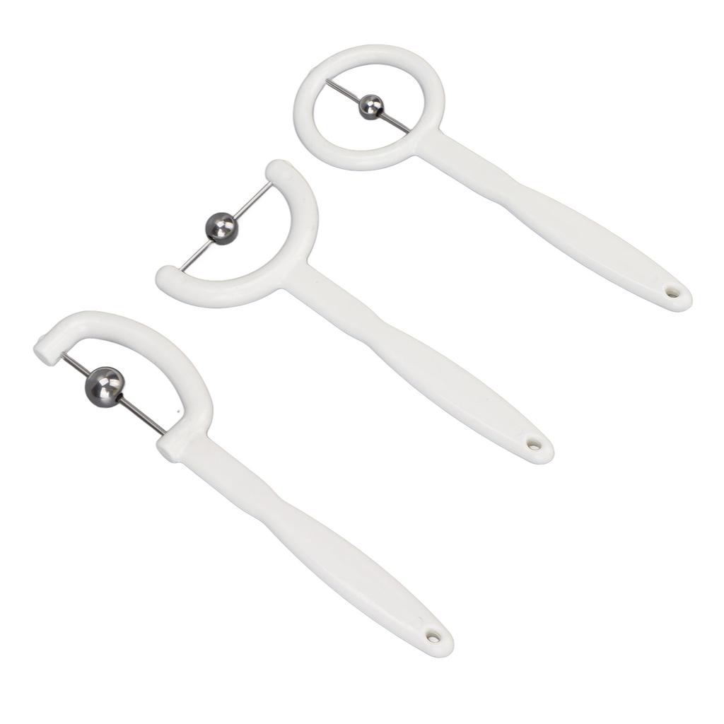 3pcs Tongue Tip Exercise Set 304 Stainless Steel Balls Oral Muscle Strength Tongue Training Tools White