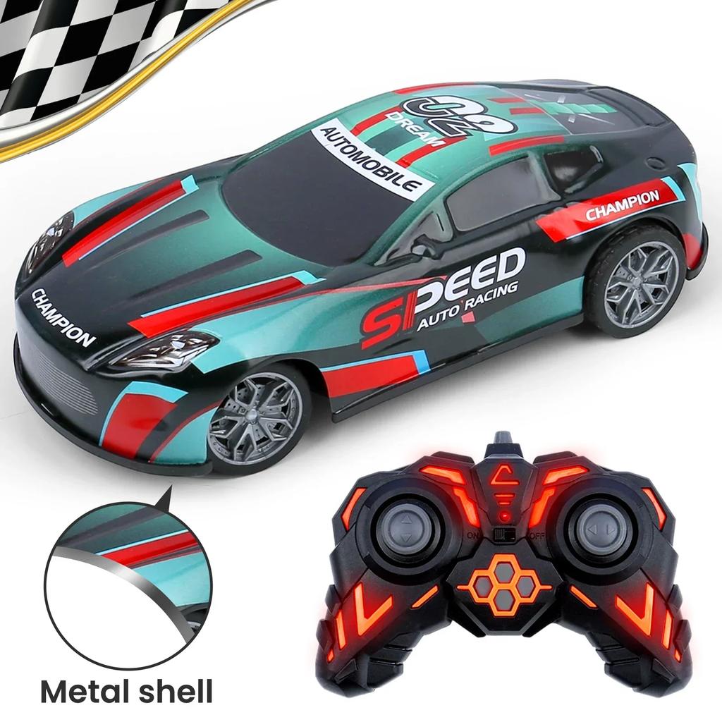 Non-Toxic 4Ch Rc Car High-Speed 2.4G Remote Control Drift Racing Car Toy With Iron Shell Vehicle Model Toys For Children Kids Birthday Gifts