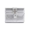 Women Silver Leather Card Holder Ultra-Thin Mini Buckle Coin Purse Portable Wallet Cute Bank Credit Id Bag Multi-Card Slot