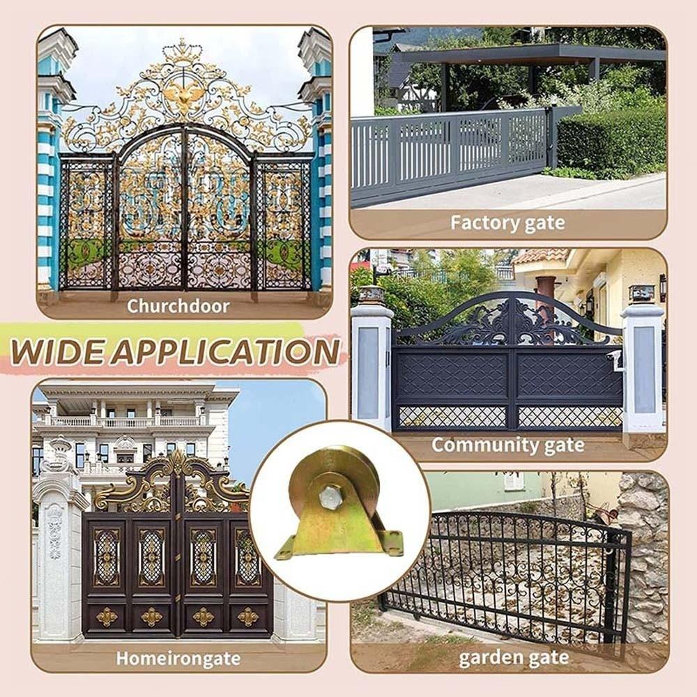 2pcs Smooth Rolling V Sliding Track Wheels Heavy Duty Sliding Door Metal Rollers Crane