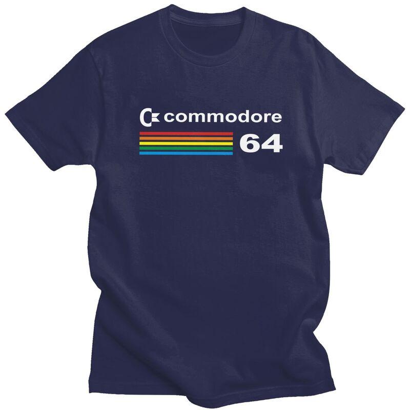 Custom Commodore 64 Computer T Shirt Men ShortSleeve Computer Geek Nerd Tee Tops 100 Cotton Slim Fit Tshirt Merch
