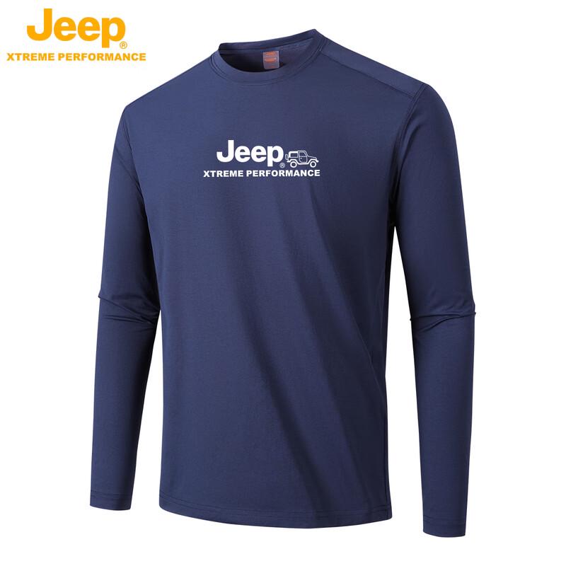 JEEP Унисекс Тяжелая Ретро Быстросохнущая Футболка с Длинным Рукавом L