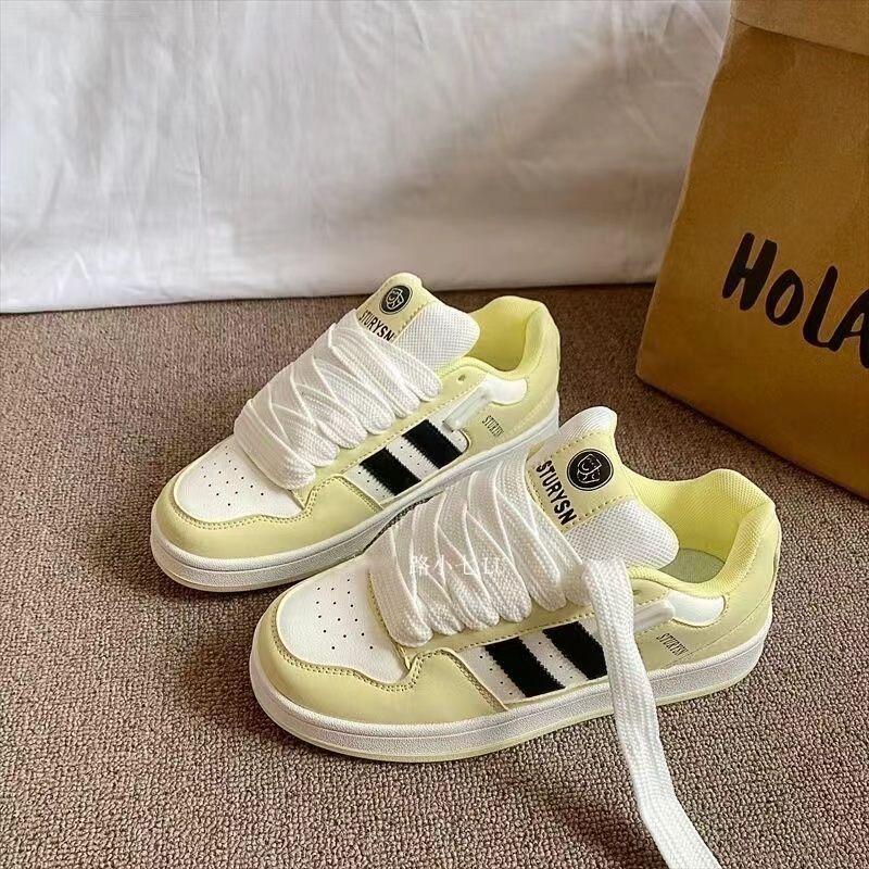 Zhao Ruth Light Yellow Color Scheme Velvet Warm Bread Shoes Women's New Versatile Student Board Shoes