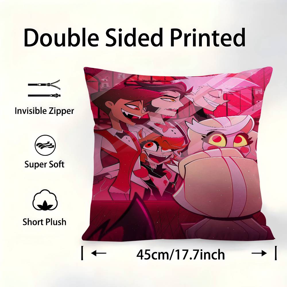 Hazbin HHotels Angel Dust Alastor Pillow Cushion Cover Pillowcase Living Room Sofa Home Decor Customized