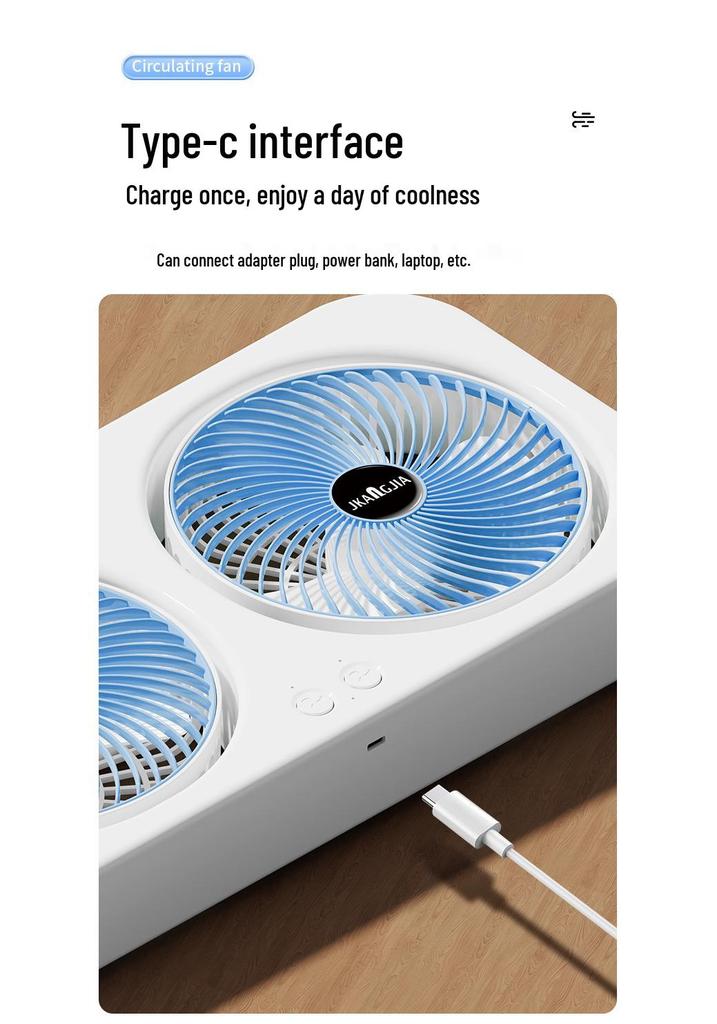 2026 Mini USB Rechargeable Wall-Mounted and Desktop Fan for Dorms and Homes