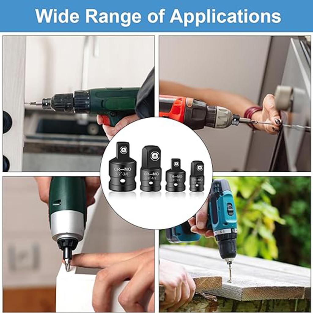 4 pcs Socket Convertor Adapter Set Not Easy to Corrode Good Toughness Tool Suitable for Machinery Industry