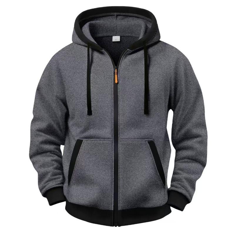 Men S Autumn Winter Thick Hooded Zip Up Casual Sweatshirt