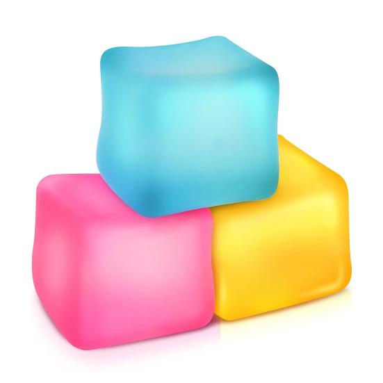3Pcs Stress Cube Fidget Toy Anxiety Relief Ice Cube Squeeze Decompression Toy Soft Stress Ball Sensory Toy Kids Teens Adults Gift