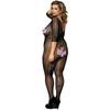 European & American Vertical Stripe Open Crotch Bodysuit - Quick Release Erotic Lingerie