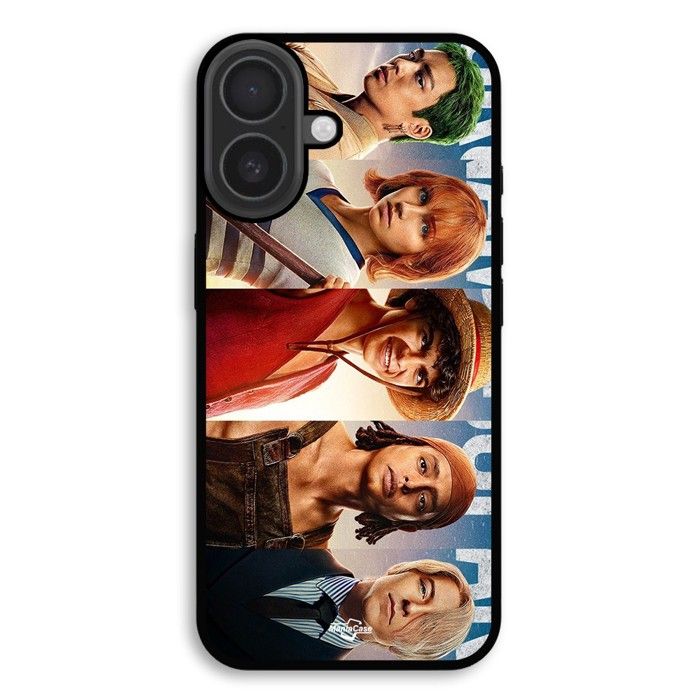 Hülle Für iPhone 18 One Piece Serie Live Action Luffy Zoro Nami Usopp Sanji Piratencrew Maniacase schwarz
