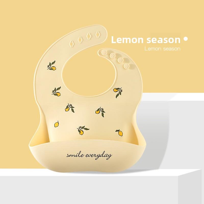 Maternal and Infant Products Baby Bib Waterproof Children's Silicone Bib, Baby Saliva Rice Pocket Leave-in Summer