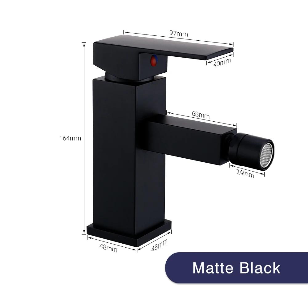 

Brushed Gold Bidet Faucet Bathroom Sink Tap 360 Swivel Round Nozzle Square Hot And Cold Mixer Deck Mounted