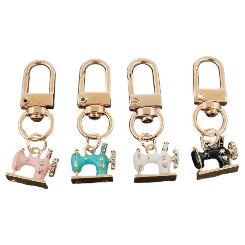 

4Pcs Rhinestones Sewing Machine Keychain Vintage Alloy Jewelry Accessory Rustproof Gift For Birthday Christmas