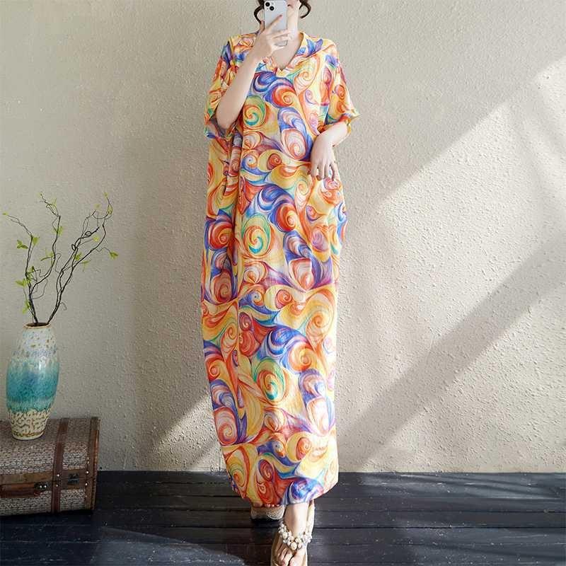Women's Breathable Fabric Long Dress