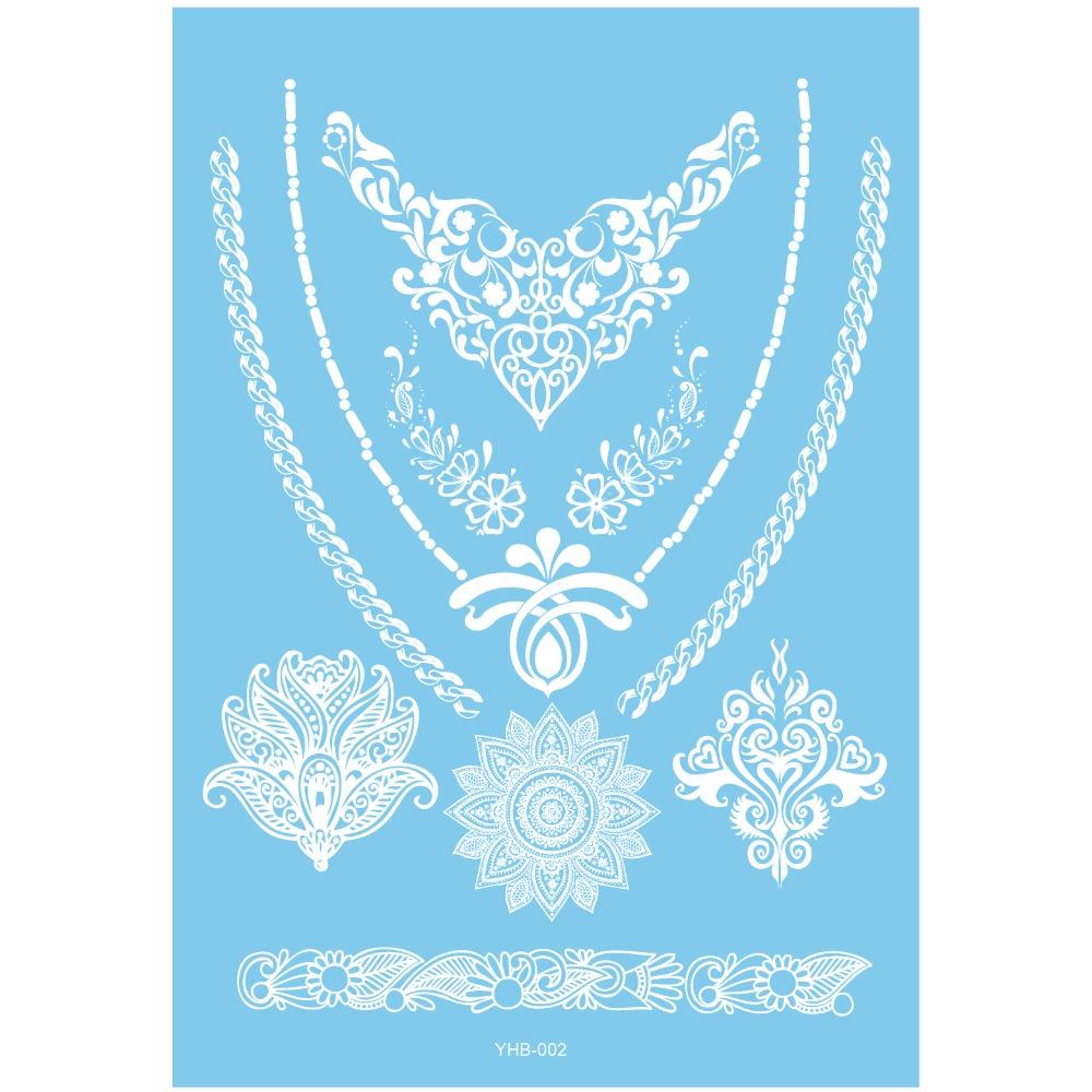 Waterproof Temporary Tattoo Stickers Lace Flower Butterfly Tattoo Stickers  Party Style 2