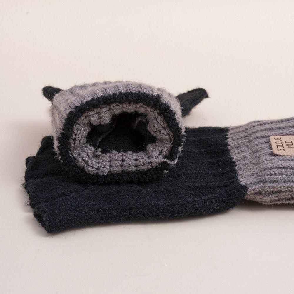Warm Knitted Fingerless Gloves Thick Winter Warm Gloves New Half Finger Gloves  Women Men