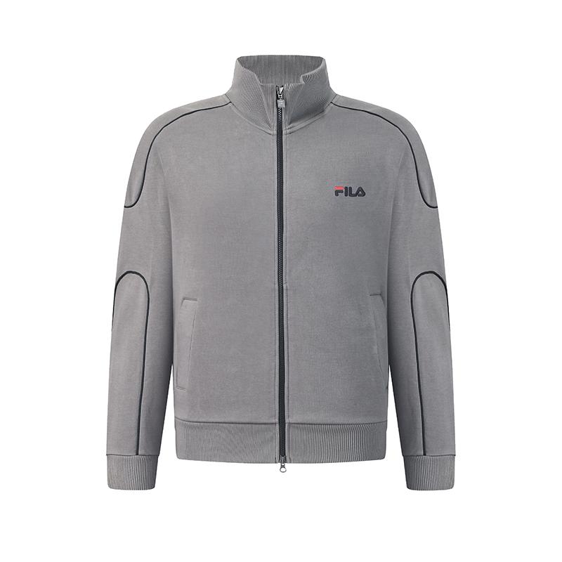 Fila Tennis Fashionable Personality Trend Classic Retro Sports Casual Versatile Comfortable Loose Knit Jacket Men Jacket Dark-Reef-Gray A11M613515FDY