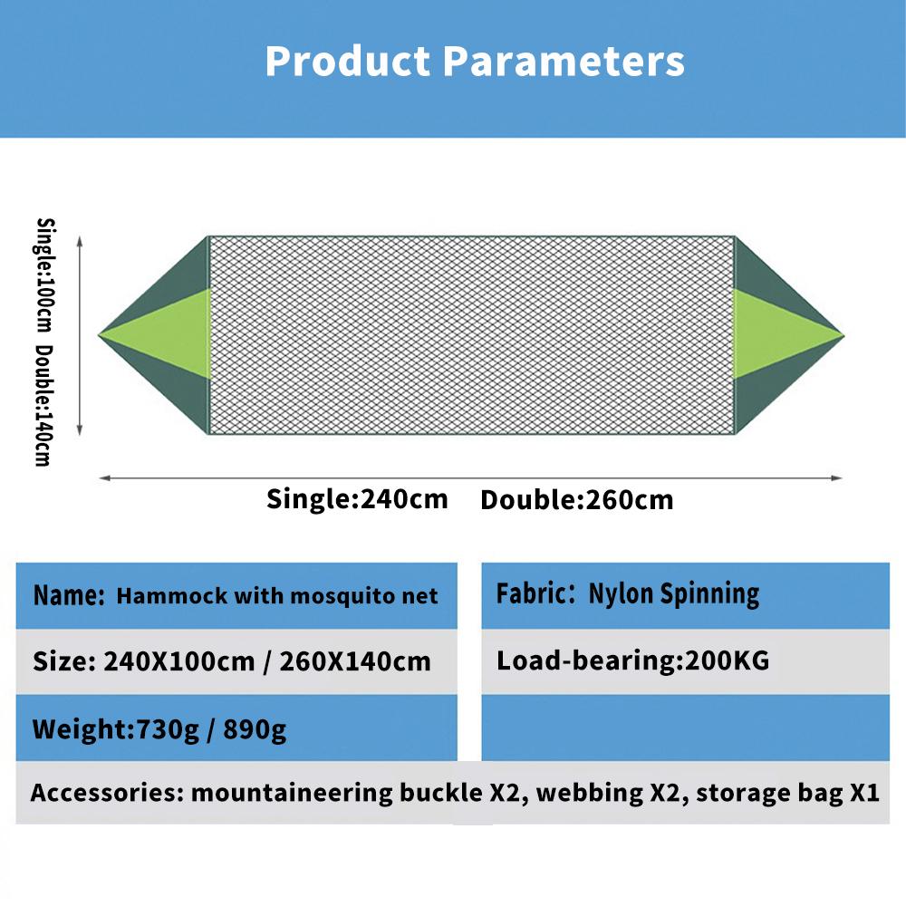 2024 Camping Hängematte mit Moskito Net Pop-Up Licht Tragbare Outdoor Parachute Hängematten Schaukel Schlaf Hängematte Camping Zeug