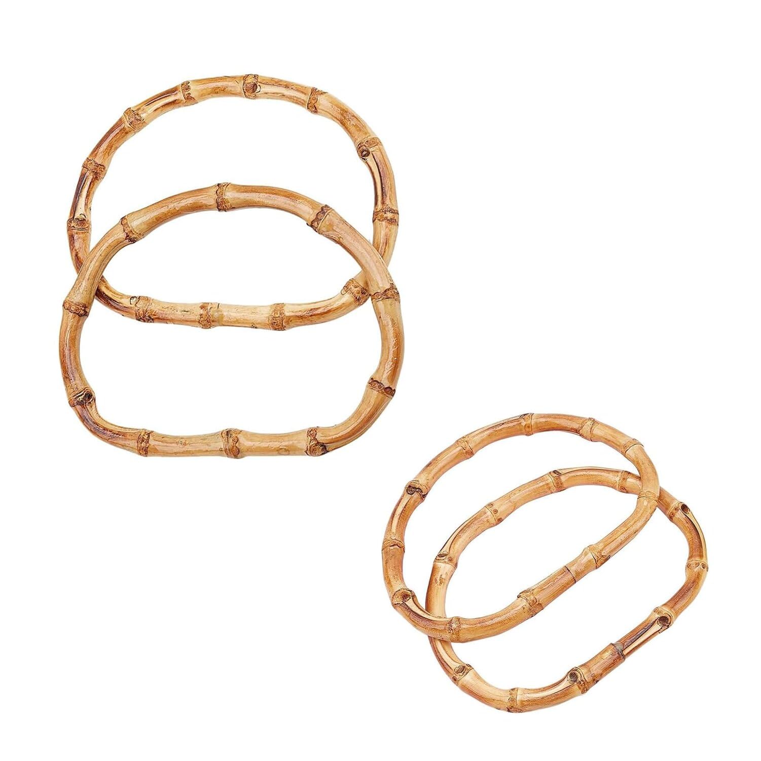 

UOPR Набор из 4 бамбуковых ручек для сумок на кулиске и для DIY, натурального цвета, D-образной формы, гладкие, сумки в японском стиле, дамские сумки, рукоделие,