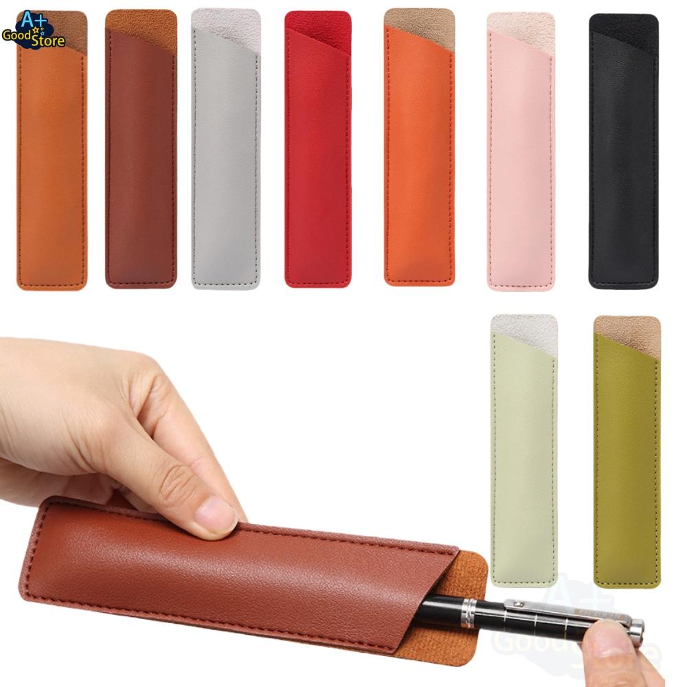 Pu Leather Pen Pencil Bag Pencil Holder Simple Pencil Case Pen Protective Bag Handmade Pen Sleeve Stationery Storage Pouch