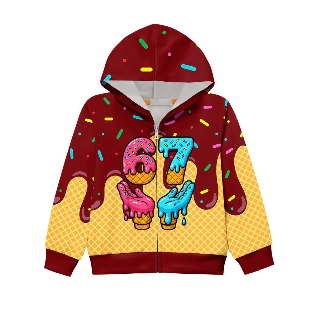 Kinder Langarm Locker Bedruckte Reißverschlussjacke