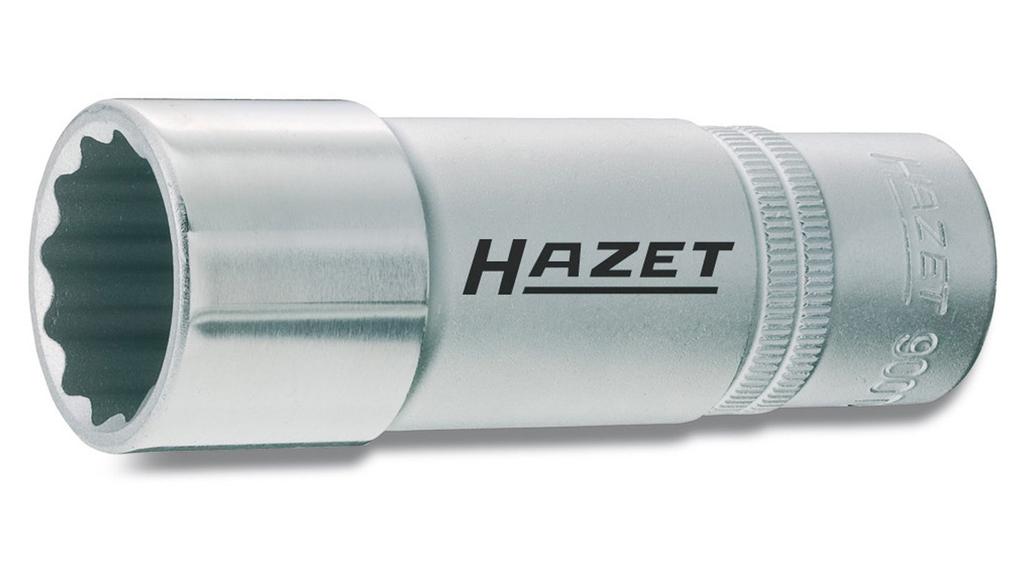 HAZET 900TZ-27 12-Point Deep Socket, 27mm Wide X 12.7mm Drive X 85mm Overall Length, 1 Piece