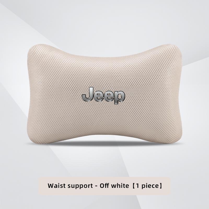 Car Headrest Breathable Ice Silk Neck Pillow Lumbar Back Cushion For Jeep Grand Cherokee Wrangler JK Gladiator Compass Renegade