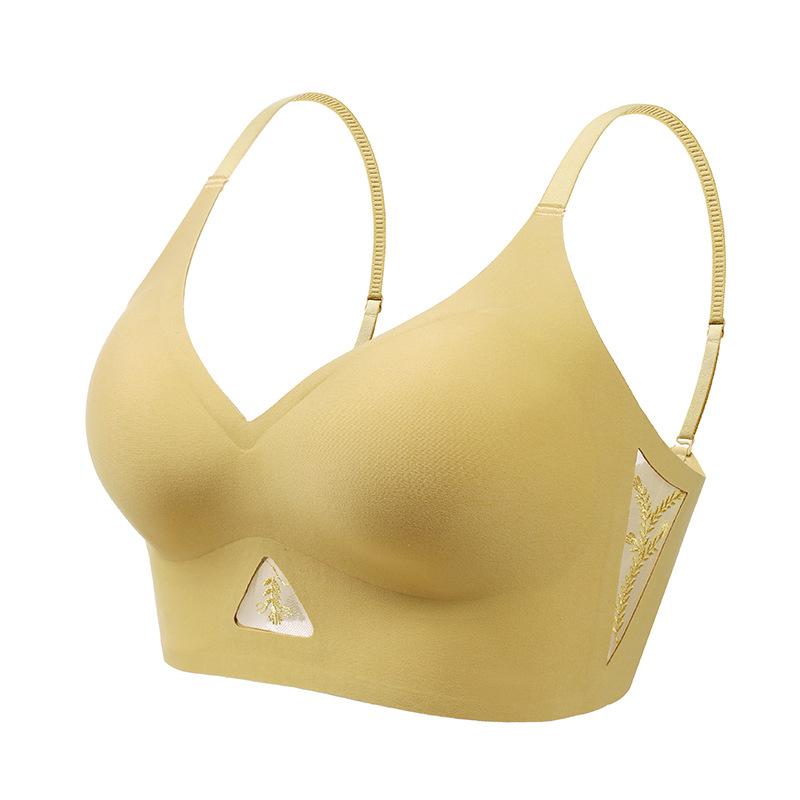 Large Size Bra Adjustable Seamless Women's Lingerie V-neck No Steel Rings Small Comfort Sporty Thin Push-up Bra Free Shippin