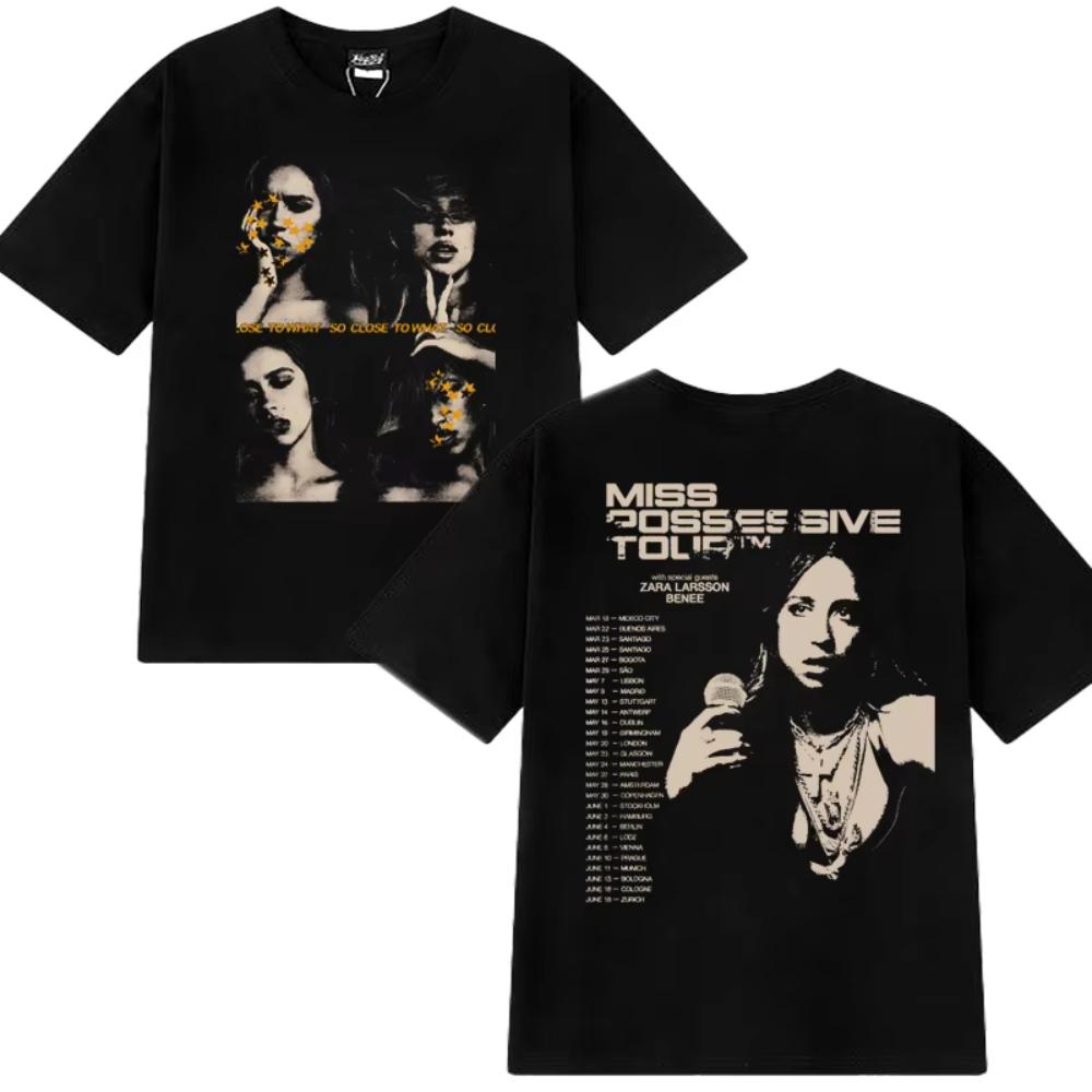 

Tate McRae Miss Possessive Tour 2025 Double Sided Print T Shirt Mens Women Fashion Y2k Short Sleeve Tshirts Unisex Cotton Tops 2XL