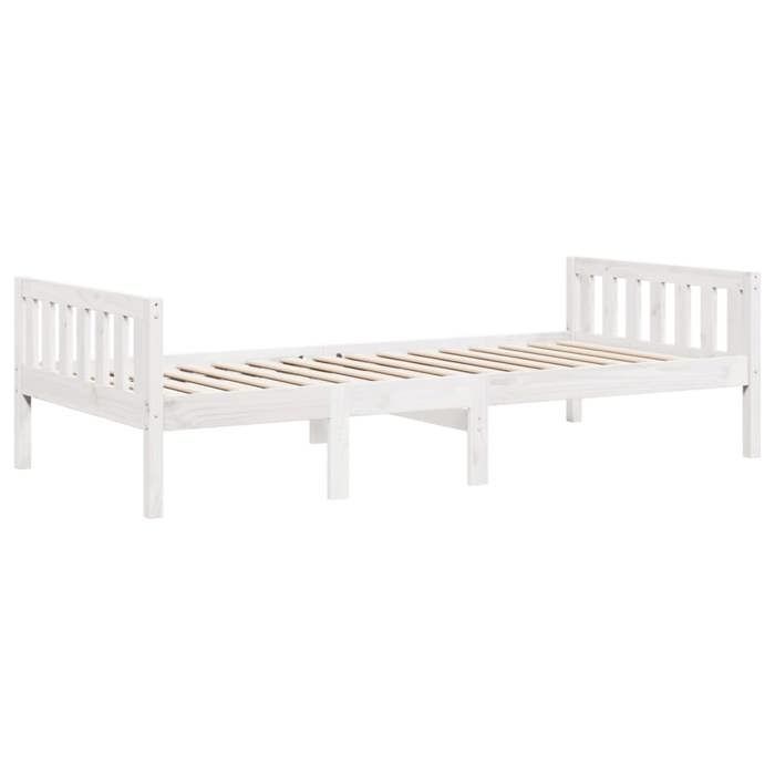 VidaXL Children's Bed Without Mattress White 90x190cm Solid Pine Wood, Single Bed, Mid-High Bed, Wooden Bed, Bed 855031