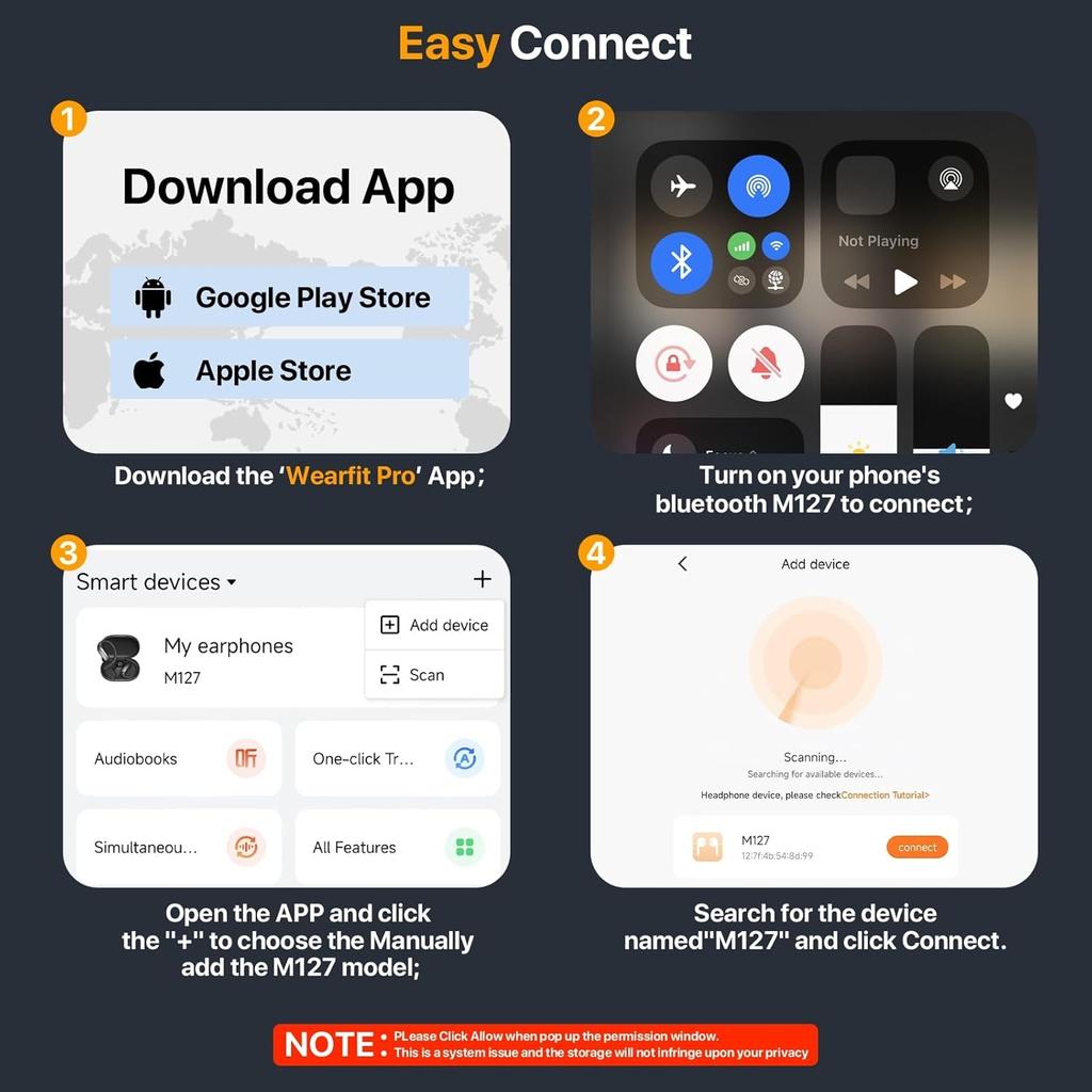 AI Translation Earbuds 144 Languages & Accents Translator Earphones 4 In 1 AI Bluetooth 5.4 Translating Headphone Support Playing Music Phone Calls