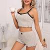 Europäisches & Amerikanisches Sommer Damen Sexy Lässiges Pyjama-Set - Weste & Shorts