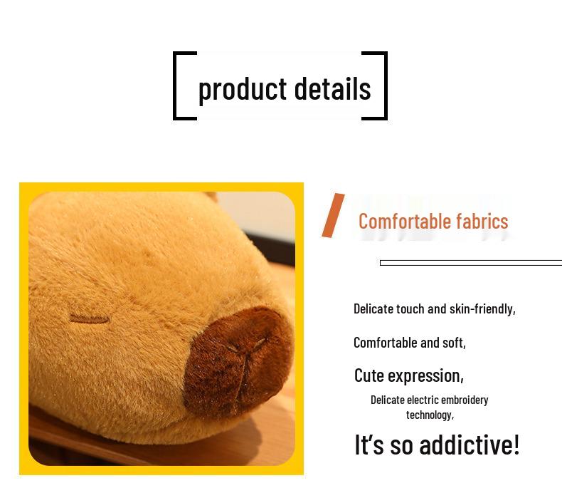 Large Capybara Plush Pillow - Perfect Bedtime Companion Gift for Girls