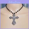 Punk Style Cross Pendant Necklace For Women With Electroplated Alloy Jewelry