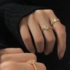 Geometric Eyecatching Design Adjustable Ring For Women Lightweight Gold Plated Accessory Fashion