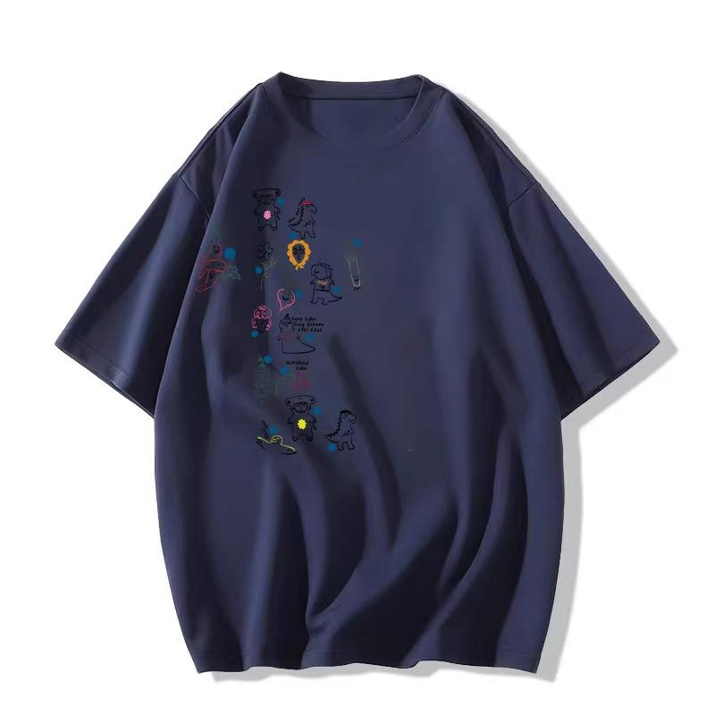 Women's 2025 Summer Cotton Short Sleeve T-Shirt with Straight Shoulder Design