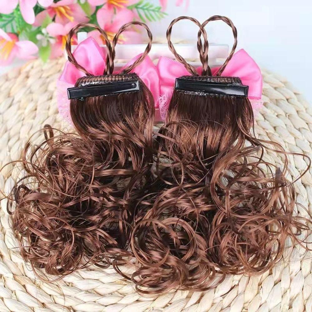 2Pcs Headwear Kids Hairpin Wig Cute Girl Curly Hair Princess Children Hair Clip  Baby