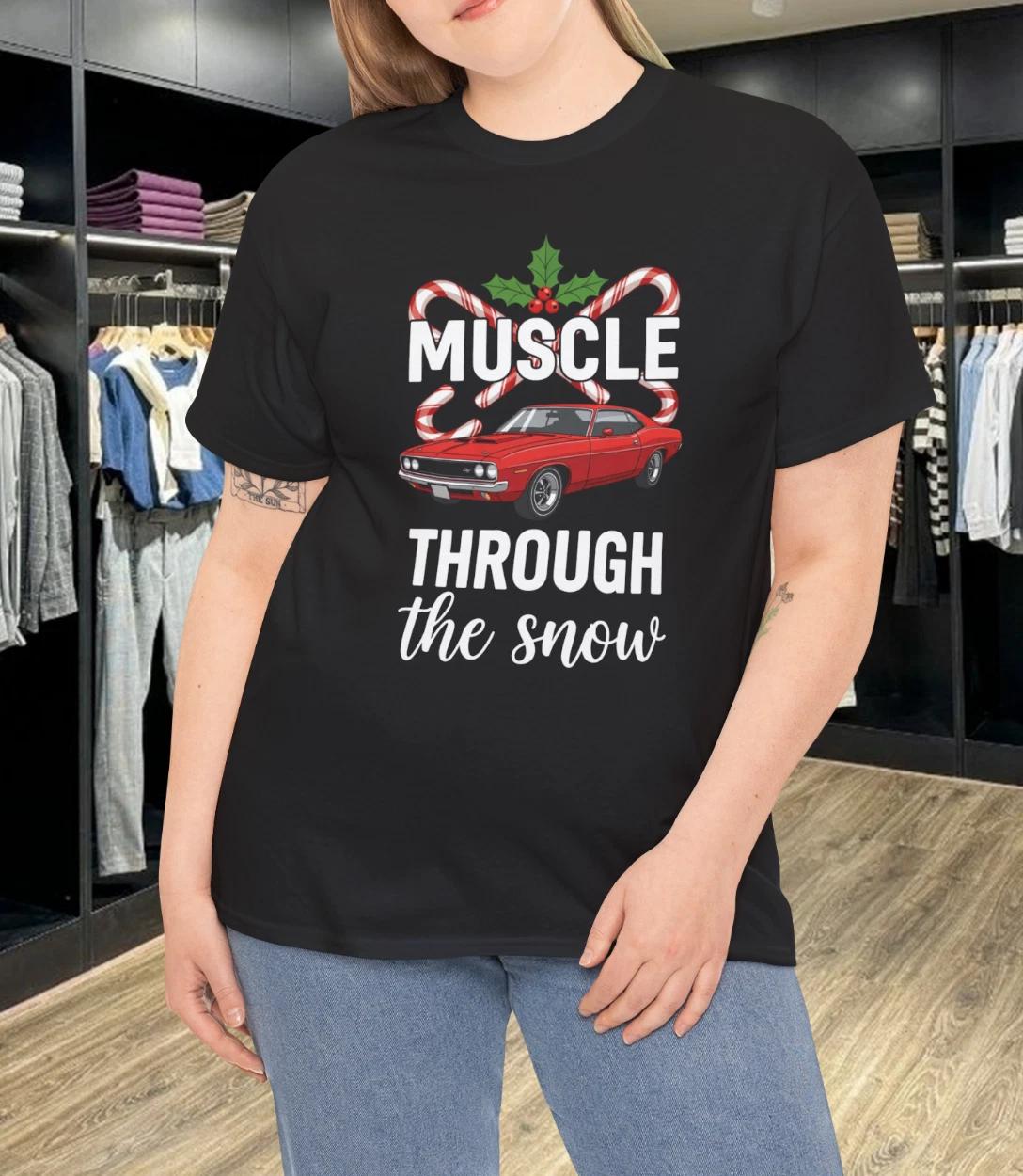 Men s and Women s T-shirts Mopar Men s Muscle Through the Snow Holiday Cotton Unisex T-Shirt XL